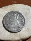 1856 PHILADELPHIA Seated Liberty Quarter SILVER RIM DAMAGE