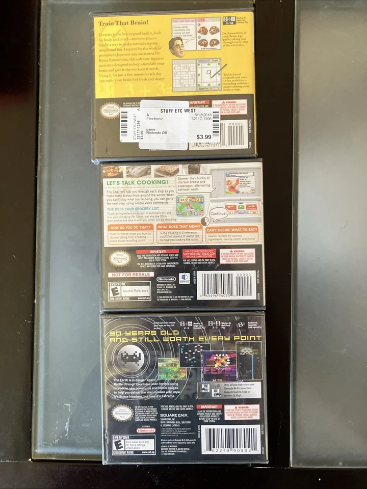 Nintendo DS *SEALED LOT* 3 Games (Brain Age, PT Cooking, Space Invaders) - Image 2 of 4