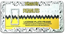 Peanuts SNOOPY Plastic Black and White License Plate Frame Holder NEW
