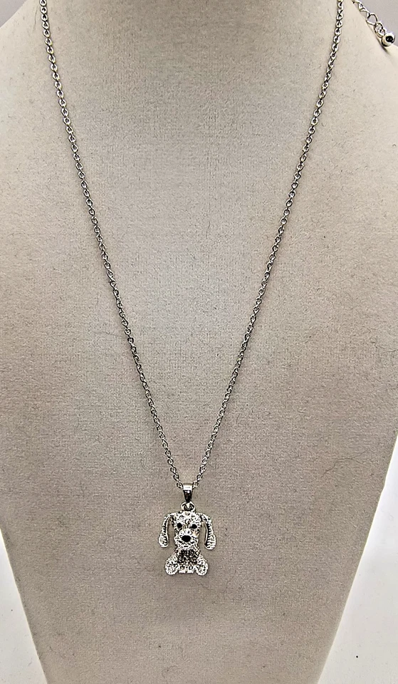 Colgante móvil Betsey Johnson adorable perro, cachorro, tono plata 18"-20" L #147 Foto 2 de 4