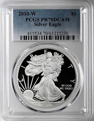 2010-W  $1  PROOF AMERICAN SILVER EAGLE (ASE/SAE) PCGS PR70 DCAM  #61215230