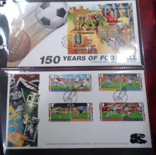 GB QEII FDC x 2. Guernsey Post Office  150 Years of Football (416)