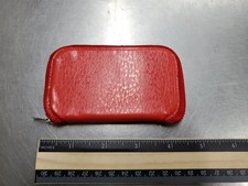 Zip Up Coin Purse Pocket Size 2.5" x 4" Red with Insert