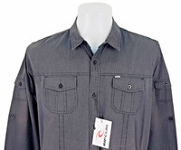 RIP CURL Mens Grey L/S EVENING SHIRT - XL (L) - Athletic Fit - Chest 48 - £85