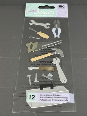 Jolee's Dimensional Stickers Scrapbooking Tool Box Hammer Nails Saw Wrench