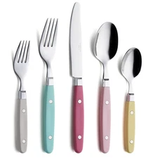 ANNOVA Silverware Set 20 pcs Retro Colorful Stainless Steel Flatware Kitchen ...