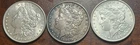 Lot of #3  High Grade 1897-P  Silver Morgan Dollars. Winner gets all three.
