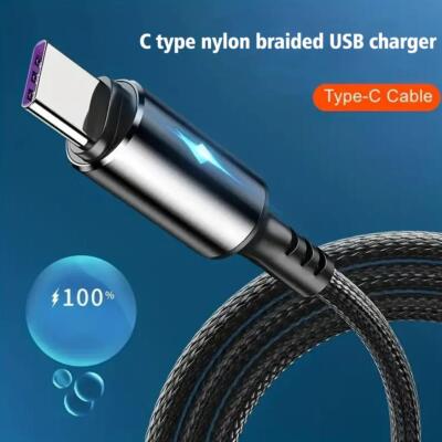 Type C Cable Fast Charging Cord Nylon Braided Charger Usb Cable Lot R2 F2P5 Y3B4