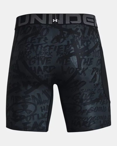Under Armour UA Heatgear Message Black Boys XL Compression Shorts 1382097 001 - Picture 2 of 8