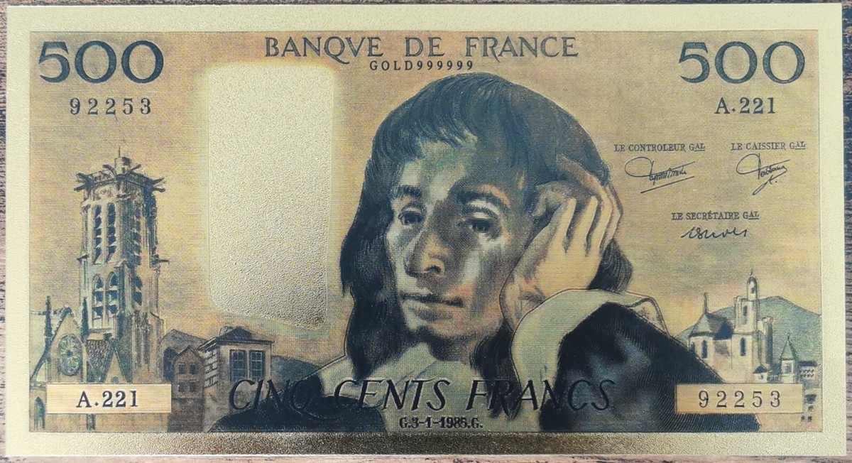 BILLET 500 Francs PASCAL TYPE 1968 - A.7-6-1979.A. - Sud Ouest Détection - Foto 6
