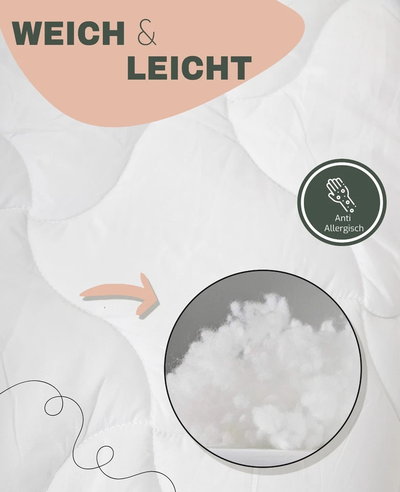 Bettdecke mit Kissen - Steppdecke 135x200 200x200 + Kopfkissen 40x80 80x80 - Bild 4 von 4