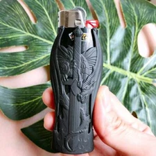 Dragon Sword Metal Lighter Case Cover Holder Fits Standard Bic Lighter J6 Black