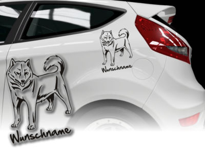 Aufkleber Hakkaido Ken Ainu Inu H222 Hundeaufkleber Wunschname Auto