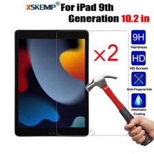 2Pcs Tempered Glass 9H Screen Protector For iPad 10.2 in 9th 8th 7th Generation