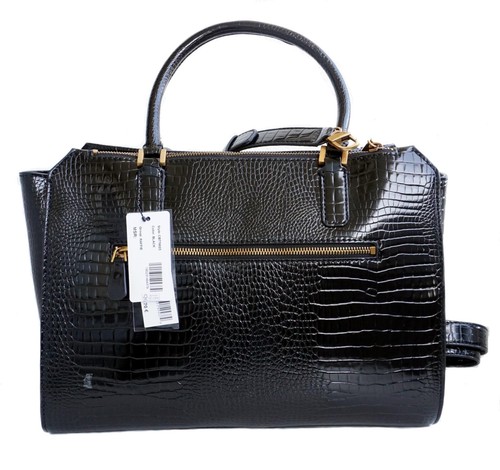 Guess sac femme sac à main sac à anses raphia croco noir neuf - Photo 11 sur 14