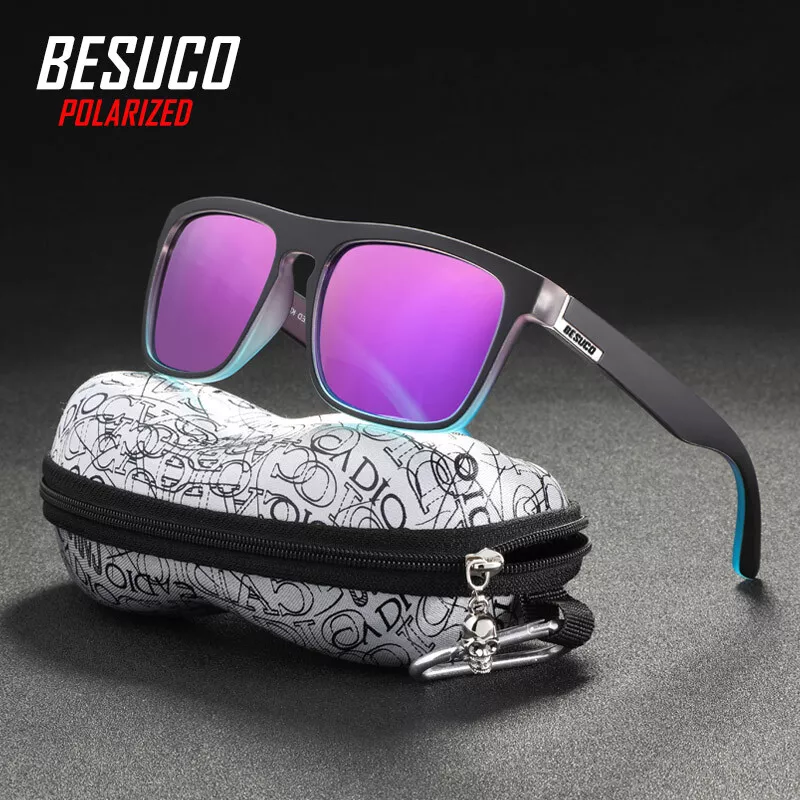 BESUCO Square Polarized Sports Sunglasses Mens Women Outdoor Driving Sun  Glasses