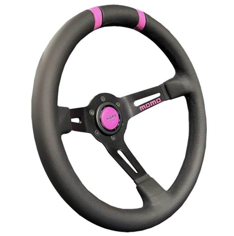 MOMO/Steering wheel/DRIFTING /330mm/90mm DEEP /Pink/Genuine/Japan