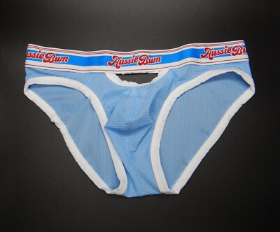 AussieBum Men's Stretchy Sugar Blue Brief Underwear Size S M L NWT! LTD