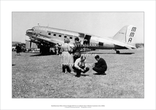 MMA Douglas Douglas DC-3 A3 Art Print – Outback Stop 1950s – 42 x 29 cm Poster - Picture 1 of 3