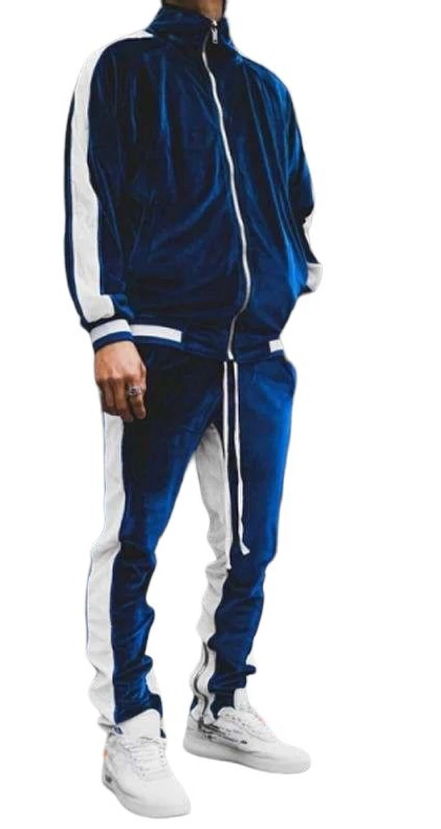 Velour Tracksuit Black Velour Leisure Set Streetwear Velvet 