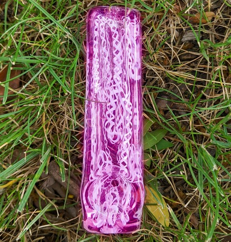 Pipa de mano de tubo de vidrio rosa femenino de 3,5 pulgadas en forma de ladrillo *EE. UU.* - Imagen 3 de 5