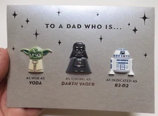 1 Papyrus Card FATHER'S DAY Star Wars Yoda Darth Vader R2-D2 Best Dad in Galaxy
