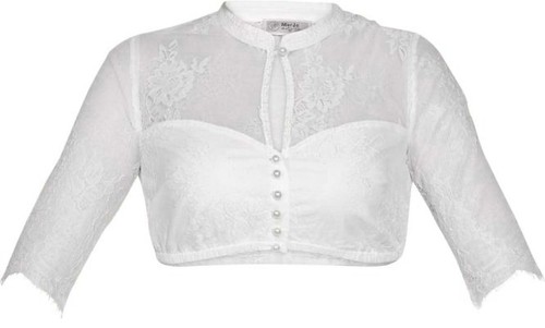 Dirndlbluse Nora-Madlenka weiß Spitze hochgeschlossen MarJo Spitzenbluse - Bild 2 von 8