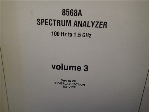HP 8568A SPECTRUM ANALYZER OPERATING AND SERVICE MANUAL VOLUME 3 | eBay