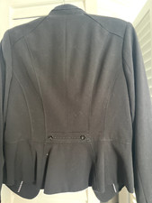 White House Black Market Womens Peplum Blazer Size 12 Black Short