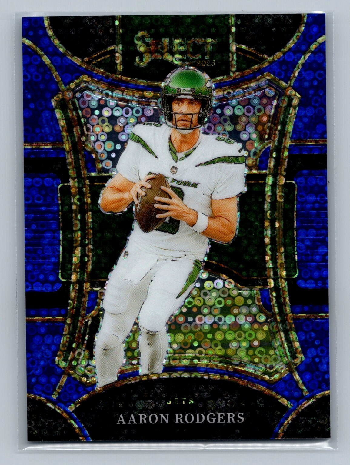 AARON RODGERS 2023 Select Football Suite Level BLUE DISCO PRIZM /25 #473 Jets
