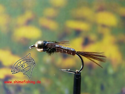 Nymphe '' Pheasant Tail Flashback Bead Head '' 3er Set