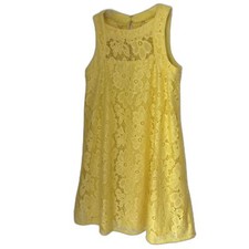 Donna Morgan Women's Yellow Fully Lined Flower Lace Shift Dress 2