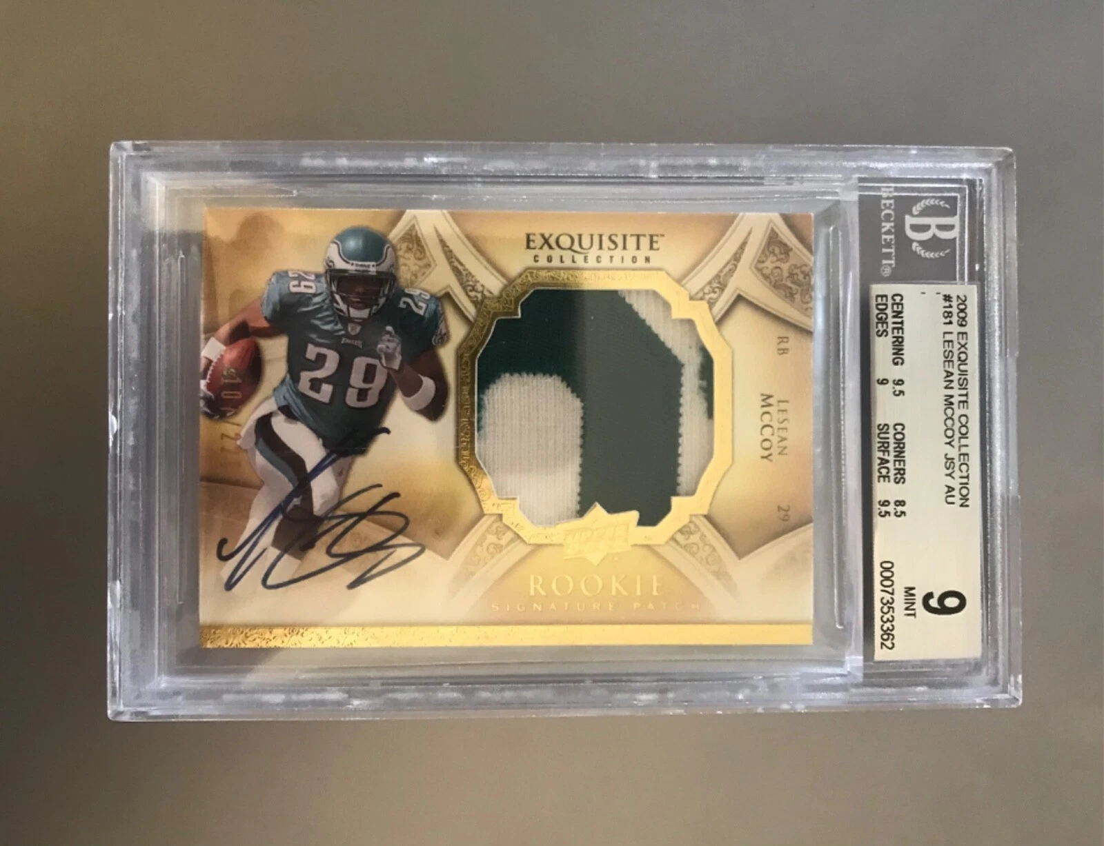 LeSean McCoy UD Exquisite Collection #181 Autograph Patch