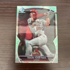 Travis Honeyman 2023 Bowman Draft Lunar Glow Chrome Draft Auto Cardinals