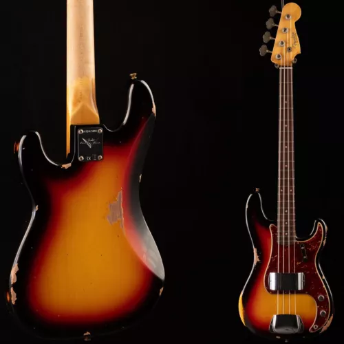 Fender Custom Shop 1964 Precision Bass Relic Bleached 3-Tone Sunburst (478)