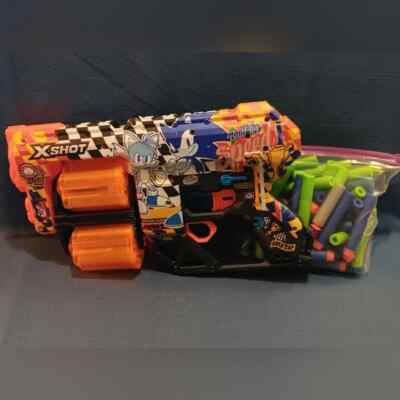 Zuru Sonic The Hedgehog XShot Foam Dart Double Cylinder Gun W/ Darts
