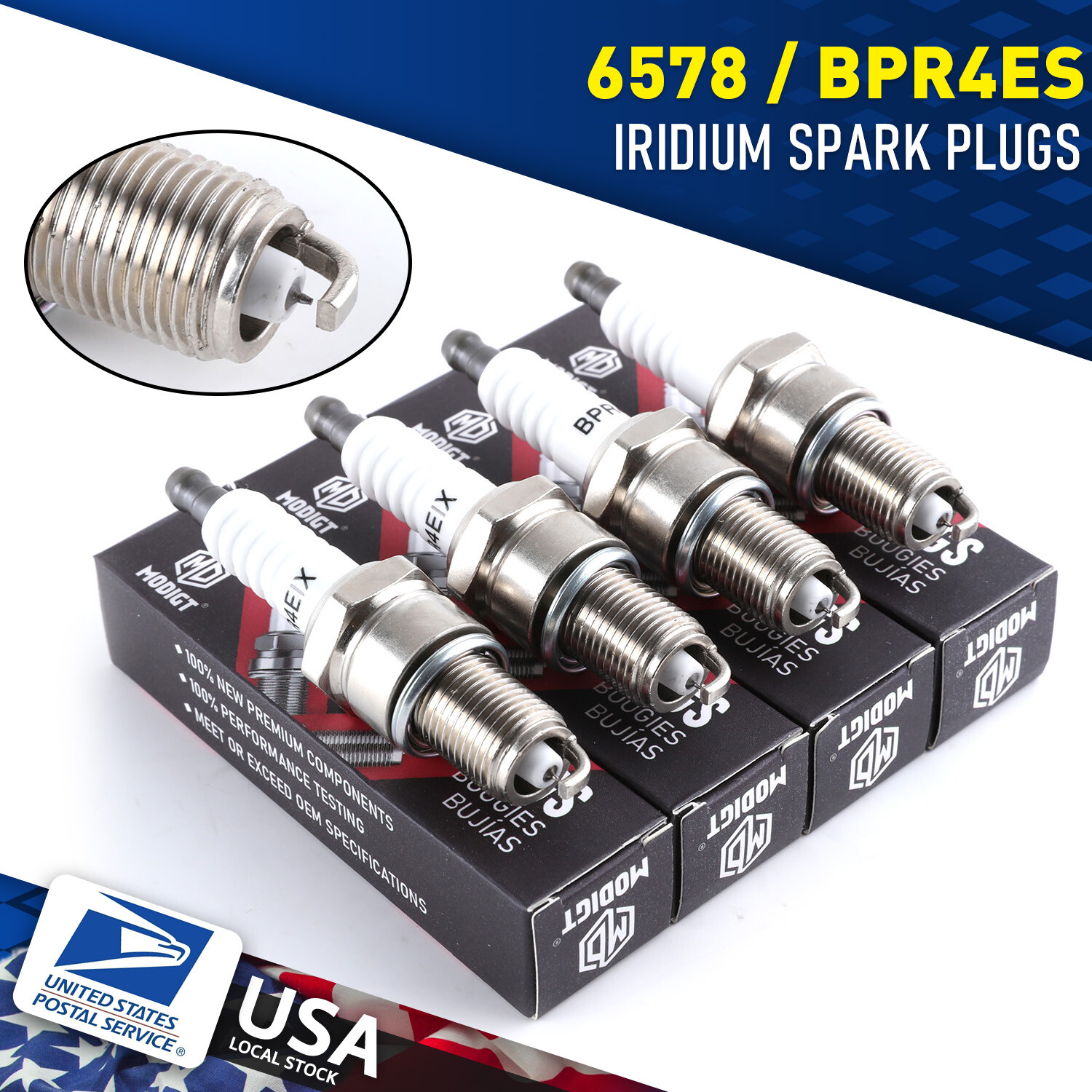 4pcs Spark Plugs Fit NGK Standard 6578 BPR4ES 6578 BPR4ES OEM Quality Genuine