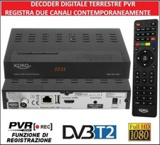 Decoder Digitale Terrestre Dvb-T2 Full HD HDMI HEVC H265 10Bit Doppio Tuner Pvr 