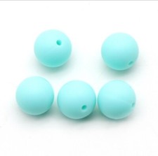 5 pc. Light blue Silicone 15mm beads Food Grade silicone Solid color 1211910