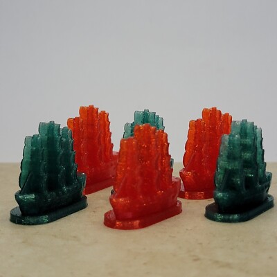 Pirate ships Pack of 6 Token And Pawns For Board Games  lot #5213