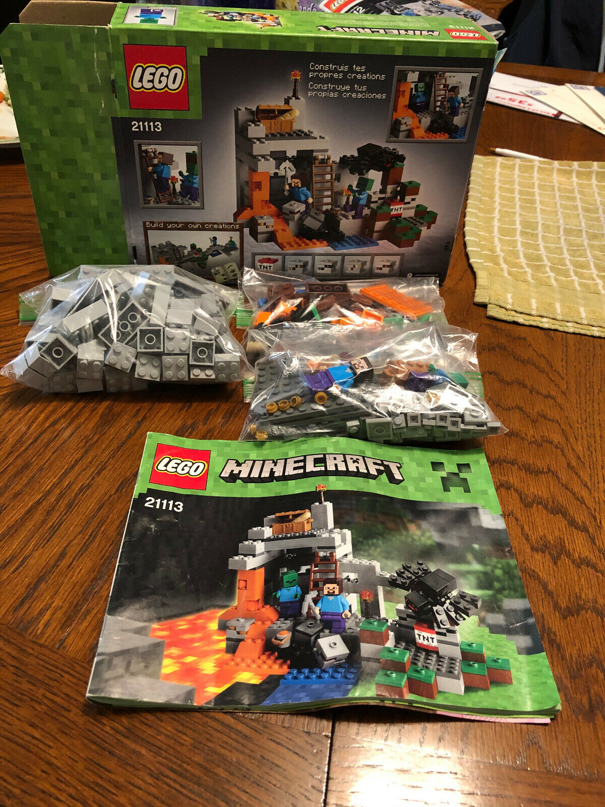 LEGO Minecraft 21113 The Cave STEVE Minifigure Figure Animal Villain- NEW