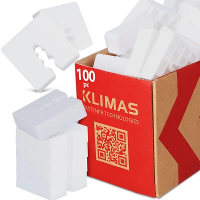 KLIMAS 100x DISTANZKLÖTZE 15mm Verglasungsklötze Distanzstück Unterlegplatte Kunststoff