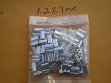 100 WIRE LEADER OVAL ALUMINUM CRIMP SLEEVES 60,90 LBS. TEST 1.2X7MM (.047 ID.)