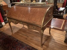 Important Signed Henry Dasson French Original King wood Roll Top Desk Circa 1880