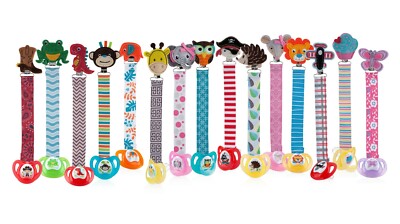 Nuby Comfort Pacifinder & Pacifier Set - Fun Characters - Orthodontic - BPA Free