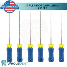 K Files Ro0t Canal 25mm Hand Endo Dental Hedstrom 6pcs Pack Reamers #30