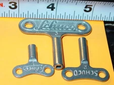 SCHUCO WIND UP KEY REPRODUCTION REPRO SET of 3 DIFFERENT SIZE KEYS -N/M