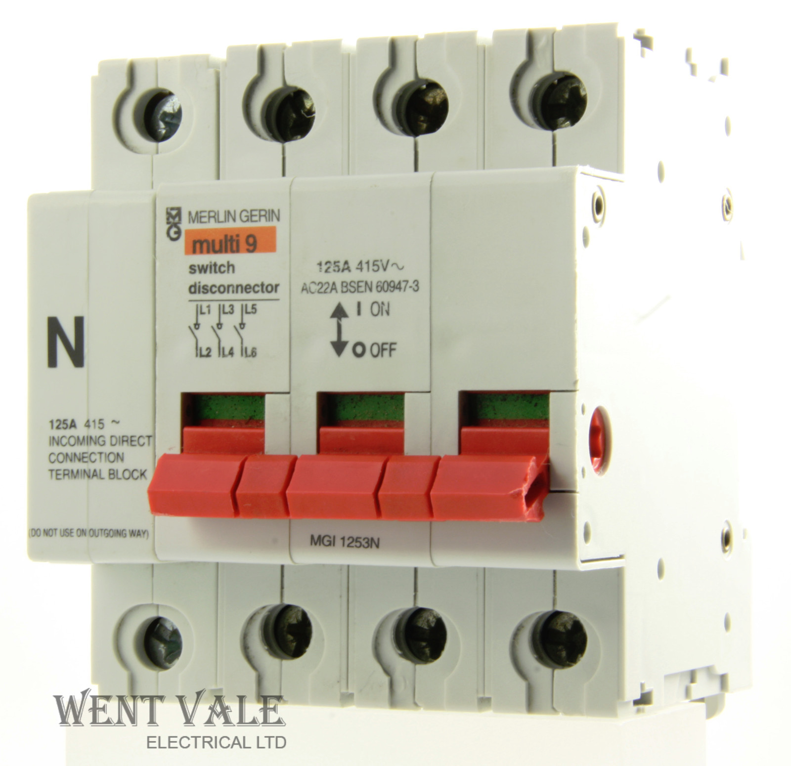 Merlin Gerin Multi 9 - MGI1253N - 125a Triple Pole + N Switch Disconnecter Used