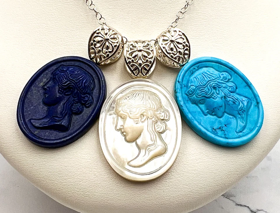 Colgante camafeo de piedras preciosas 925SS Tagliamonte Designs (1800,1801,1802)*Ceres*Reg. $175 Foto 2 de 4