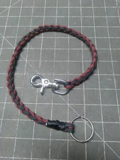 Wallet CHAIN PARACORD BLACK & MAROON Strong Leash Thick Biker Wallet BY STITCH